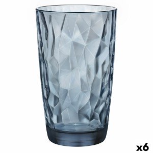 Trinkglas Bormioli Rocco Diamond Blau Glas 470 ml (6 Stück) |  Gläs...
