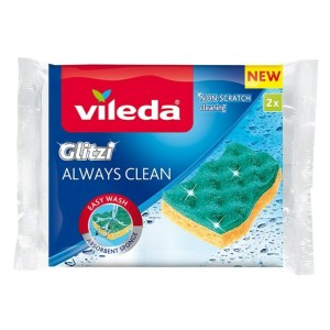 Tampon à récurer Vileda 168527 Jaune Vert Viscose (2 Unités) |  Aut...