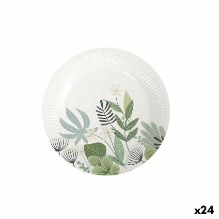 Geschirr-Set Algon Einwegartikel Pappe blumig 10 Stücke 20 cm (24 S...