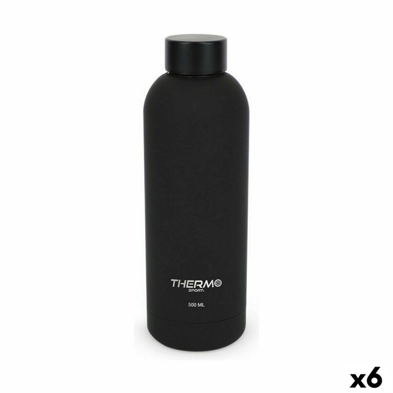 Thermal Bottle ThermoSport Soft Touch Black 500 ml (6 Units) |  Cup...