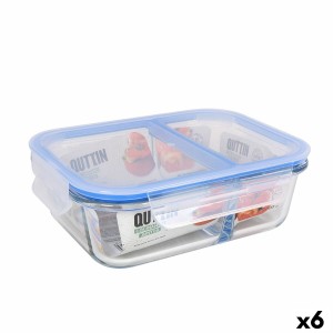 Hermetic Lunch Box Quttin 2 Compartments Rectangular 1 L (6 Units) ...