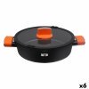 Casserole avec Couvercle en Verre Quttin Gastro Noir Orange 36,5 x ...
