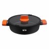 Casserole avec Couvercle en Verre Quttin Gastro Noir Orange 36,5 x ...