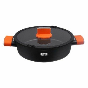 Casserole avec Couvercle en Verre Quttin Gastro Noir Orange 36,5 x ...