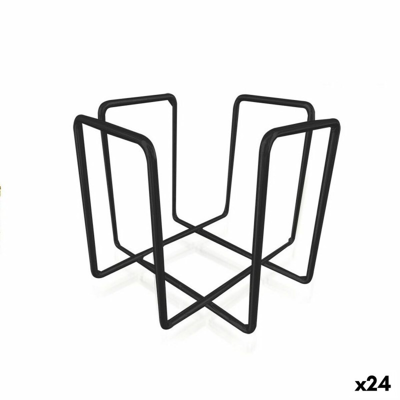 Serviettenring Quttin Schwarz 11,8 x 11,8 x 9,5 cm (24 Stück) |  We...