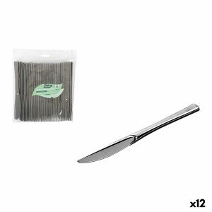 Reusable knife set Algon Silver Plastic 20 cm 50 Pieces (12 Units) ...