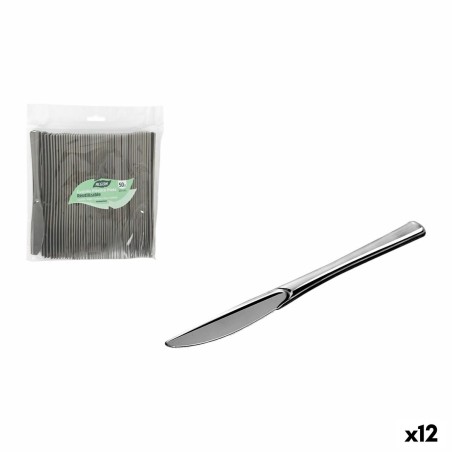 Reusable knife set Algon Silver Plastic 20 cm 50 Pieces (12 Units)