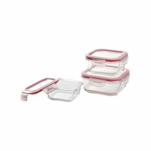 Set of lunch boxes Bergner Walking Anywhere Borosilicate Glass cuad...