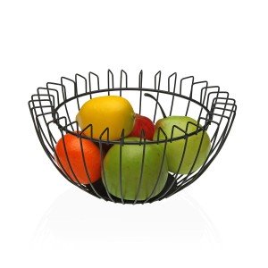 Obstschale Versa Schwarz Metall Stahl 26 x 12 x 26 cm |  Weiteres Z...