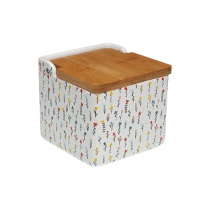 Salzstreuer mit Deckel Versa Blume aus Keramik 12,2 x 11,5 x 12,2 c...