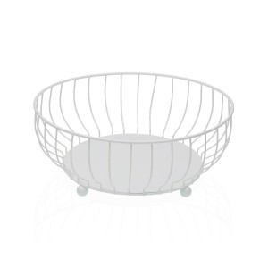Fruit Bowl Versa White Metal Steel 27,5 X 11 X 27,5 CM |  Other acc...