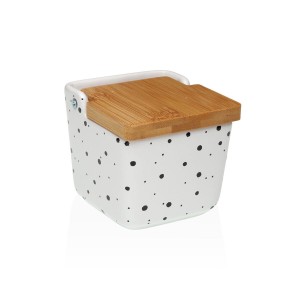 Salt Shaker with Lid Versa Speckle Ceramic 8,8 x 8,5 x 8,8 cm |  Sp...