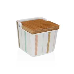 Salt Shaker with Lid Versa Flint Ceramic 8,8 x 8,5 x 8,8 cm |  Spic...