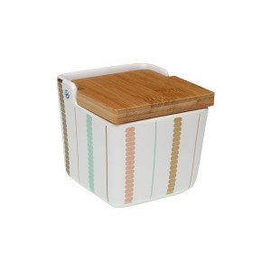 Salt Shaker with Lid Versa Flint Ceramic 8,8 x 8,5 x 8,8 cm |  Spic...