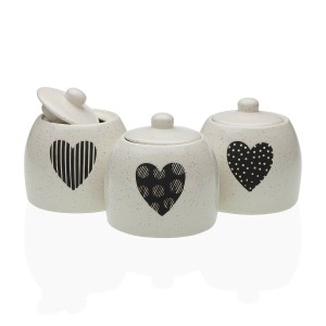 Zuckerdose Versa Nathalie Steingut 6,9 x 8,9 x 6,9 cm Herz |  Weite...