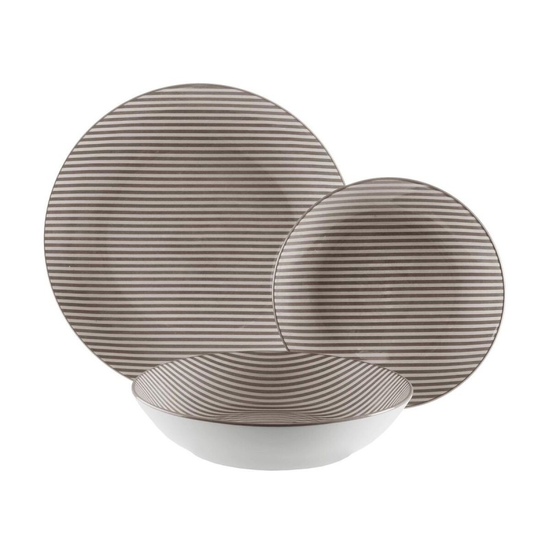 Tableware Versa Grey Porcelain 18 Pieces |  Plates, platters and tr...