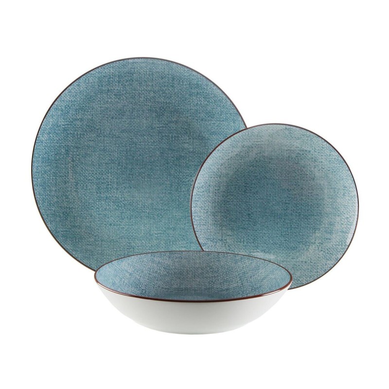Tableware Versa Blue Porcelain 18 Pieces |  Plates, platters and tr...
