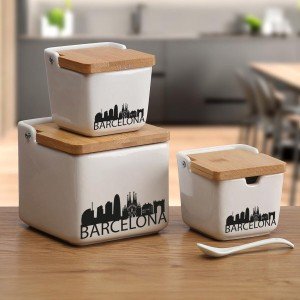Zuckerdose Versa Barcelona aus Keramik 8,8 x 8,5 x 8,8 cm |  Weiter...