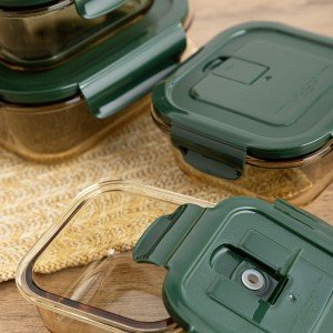 Lunchbox hermetisch Bidasoa Infinity karriert 310 ml Gelb Glas (12 ...