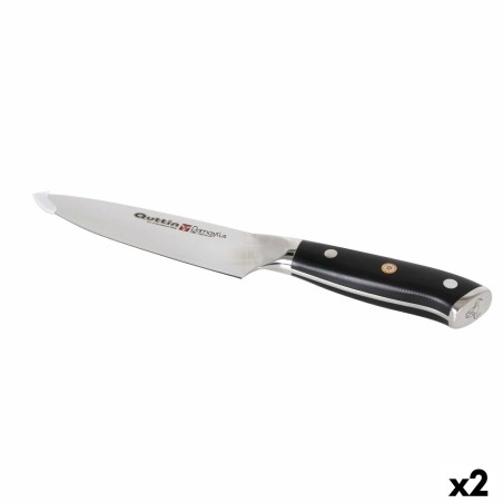 Küchenmesser Quttin DAMASKUS Schwarz Silberfarben 15 cm (2 Stück) |...