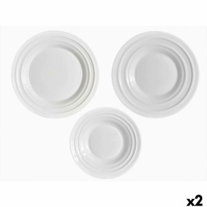Geschirr-Set Vivalto F-LGCP105-75-85 Weiß Opalglas (2 Stück) |  Ges...