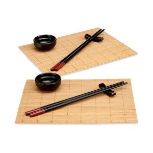 Sushi-Set Kinvara SJ4702 SJ4702 Schwarz natürlich Bambus Porcelæn 1...