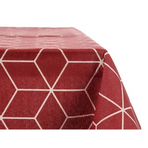 Tablecloth Kinvara CUBIC-26195-1 CUBIC-26195-1 White Maroon Thin ca...