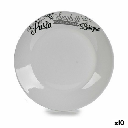 Assiette plate 136900A 136900A Blanc Noir Porcelaine Imprimé Pâtes ...