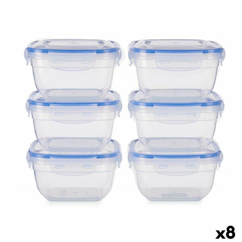 Set of lunch boxes Leknes 30103 30103 Blue Transparent polypropylen...