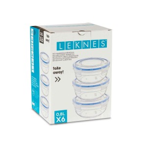 Lunchbox-Set Leknes 30502 30502 Blau Durchsichtig Polypropylen Kuns...