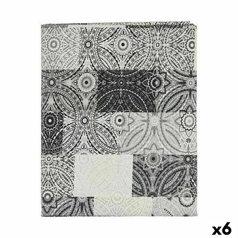 Stain-proof tablecloth Kinvara AZULEJO-G AZULEJO-G Grey Thin canvas...