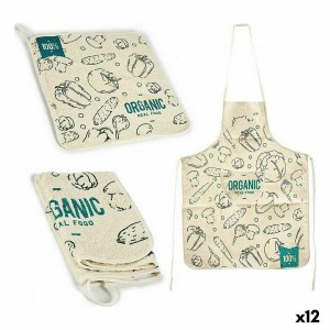 Küchenset Kinvara 1105 Organic Blau Weiß Polyester 2 Stücke |  Küch...