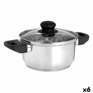 Kasserolle mit Glasabdeckung Kinvara 16689B 16689B Durchsichtig Sil...