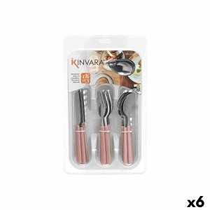 Cutlery Set Kinvara KT166096-1C-P KT166096-1C-P Pink Silver Stainle...