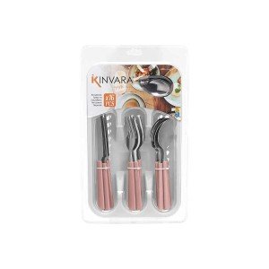 Cutlery Set Kinvara KT166096-1C-P KT166096-1C-P Pink Silver Stainle...