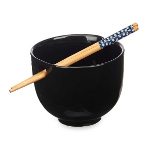 Bol Kinvara B10067A-N B10067A-N Noir Bambou Porcelaine 24 x 10,7 x ...