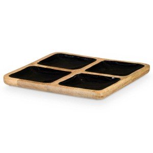 Tablett mit Fächern Gift Decor MALI-991 B MALI-991 B Schwarz 31 x 3...
