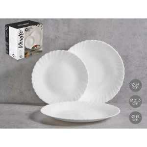 Geschirr-Set Vivalto F-LXP95-75-F-LSP85 Weiß Opalglas (2 Stück) |  ...