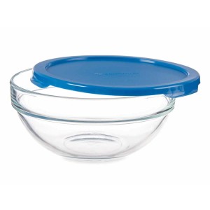 Round Lunch Box with Lid Pasabahce 1113321-53553 Chefs Blue 595 ml ...