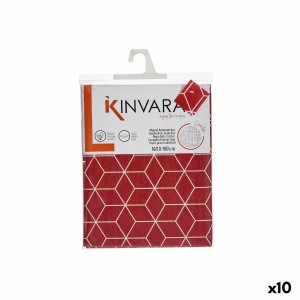 Fleckenabweisende Tischdecke Kinvara CUBIC-26195-1 Weiß Granatrot A...