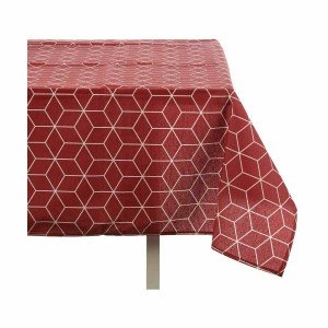 Nappe antitache Kinvara CUBIC-26195-1 Blanc Bordeaux toile Antitach...