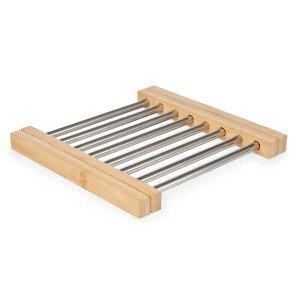 Table Mat Kinvara 90951 90951 Brown Silver Metal Bamboo 36,4 x 2,2 ...