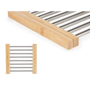 Table Mat Kinvara 90951 90951 Brown Silver Metal Bamboo 36,4 x 2,2 ...