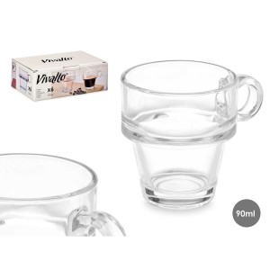 Piece Coffee Cup Set Vivalto Z908-4/BHA6 Z908-4/BHA6 Transparent Gl...