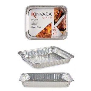 Set of trays Kinvara 82262 82262 12 Units 3 Pieces |  Barbecues and...