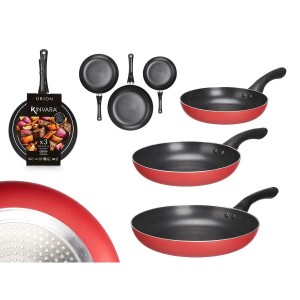 Pfannen-Set Kinvara 2 2 Schwarz Rot Aluminium Bakelit 20 x 4 cm 28 ...
