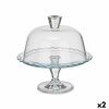 Plat à tarte Transparent verre 26 x 26 x 26 cm (2 Unités) |  Assiet...