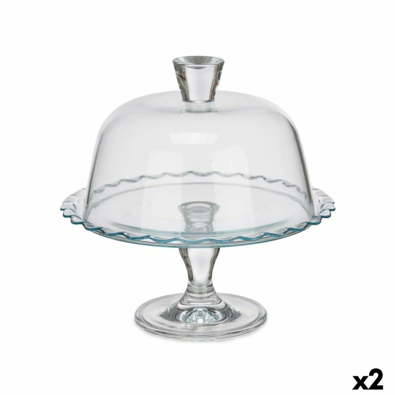 Plat à tarte Transparent verre 26 x 26 x 26 cm (2 Unités) |  Assiet...