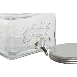 Distributeur d'eau Home ESPRIT Transparent Métal Silicone Verre ABS...