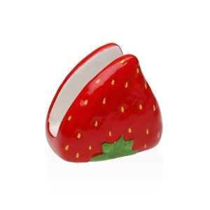 Napkin holder Versa Ceramic 9,5 X 10,1 X 7,4 CM Strawberry |  Other...